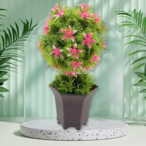 Wild Artificial Flower Plant with Cute Pot â€“ Home Office Tabletop Decor, Indoor Balcony Decoration (1 Pc)