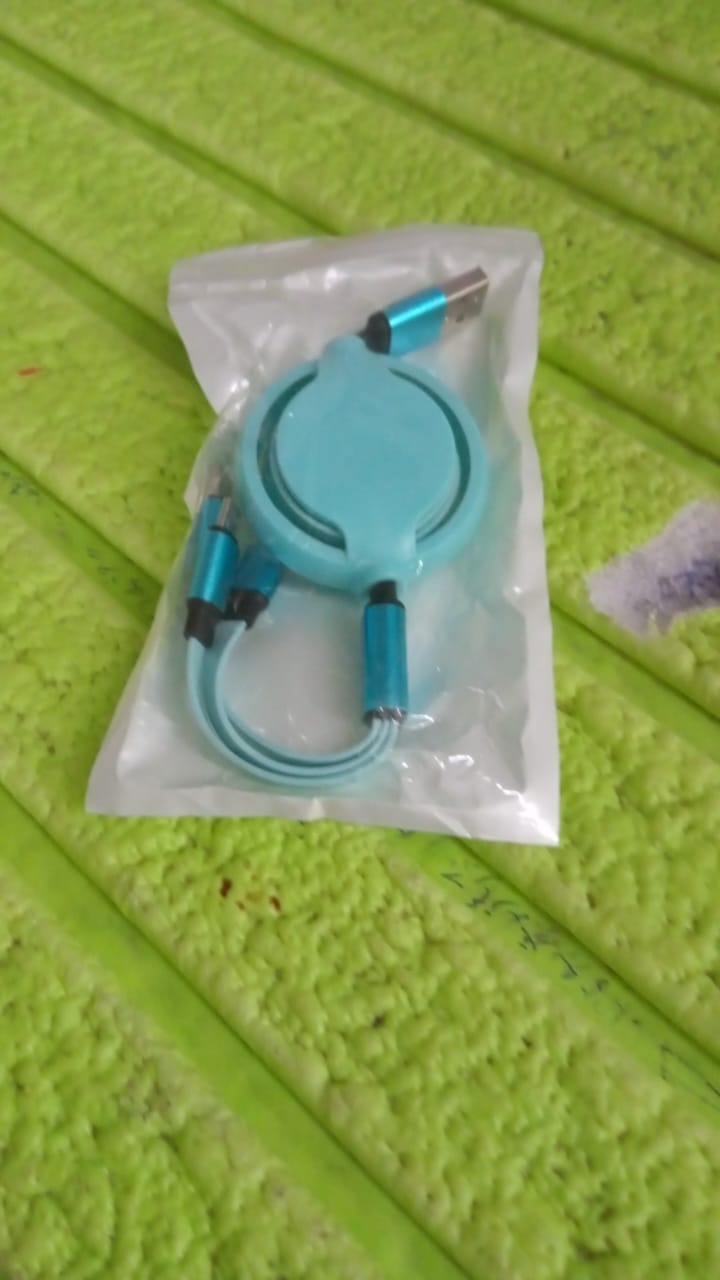 3 in 1 Retractable Charger Charging Cable (1 Pc / Mix Color) - Shivani Jaswal 3 in 1 Retractable Charger Charging Cable (1 Pc / Mix Color)