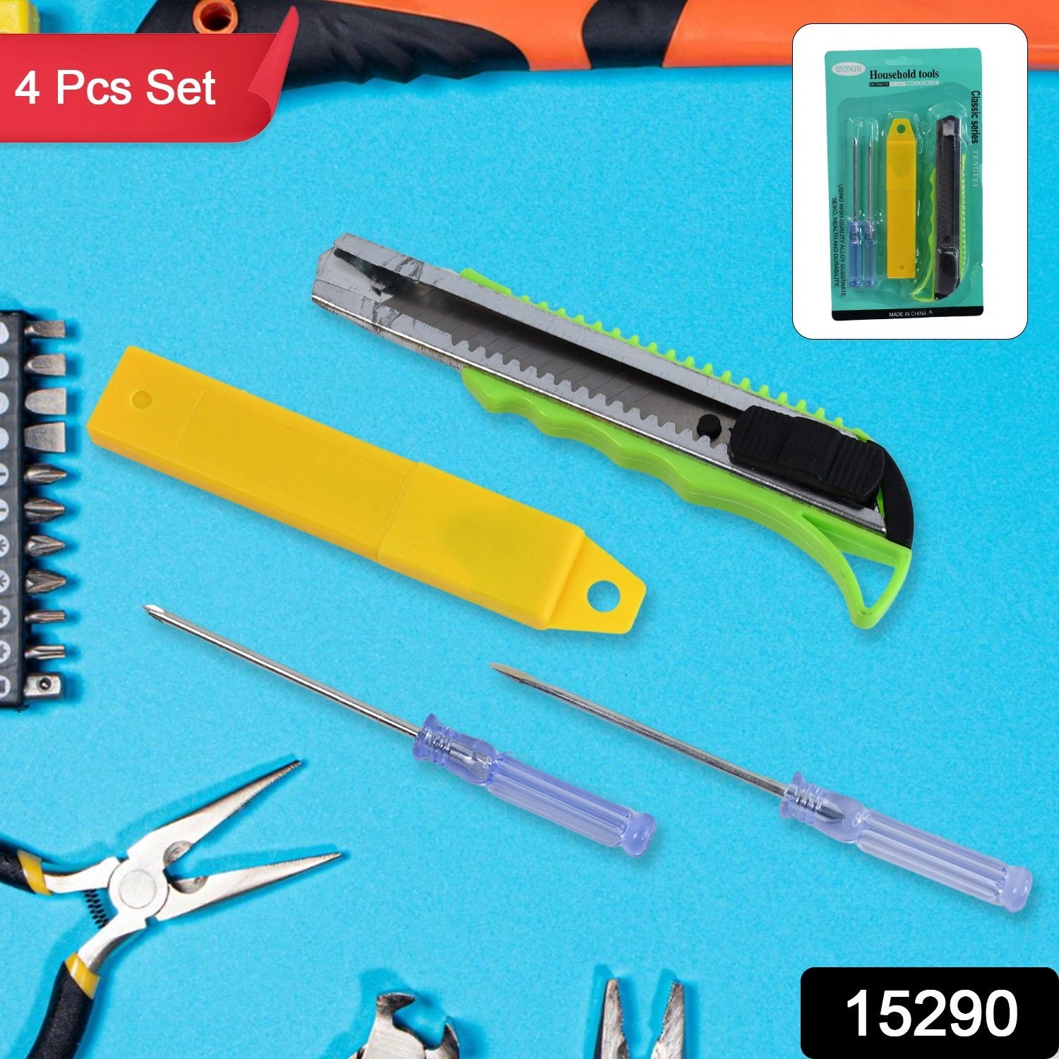 Heavy Duty Working Cutter Knife with replacement blade, 2 Screwdriver Hand Tool (4 Pc Set) - Shivani Jaswal Heavy Duty Working Cutter Knife with replacement blade, 2 Screwdriver Hand Tool (4 Pc Set)