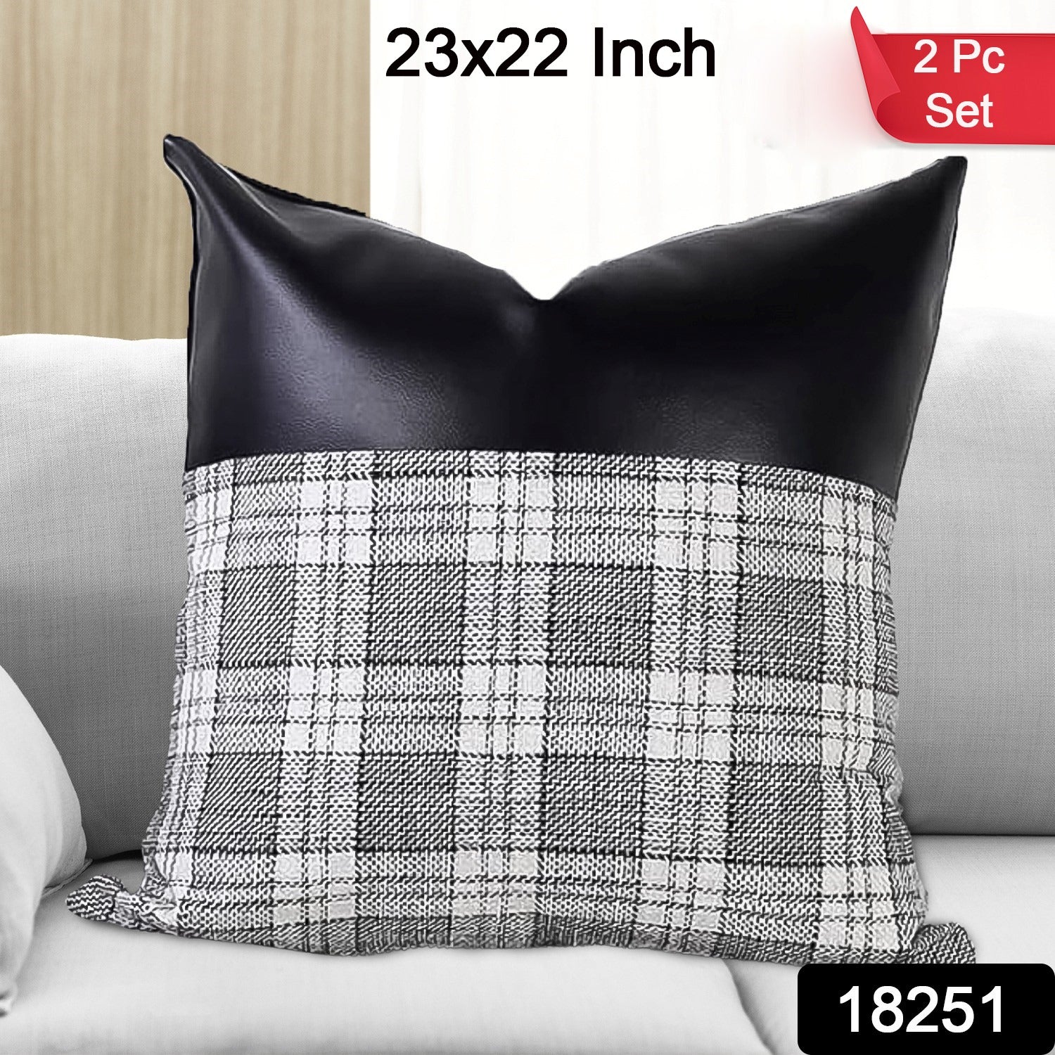 Pillow Covers Cushion Cases Soft Leather and Cotton (23 × 22 Inch / 1 Pair / 2 Pc) - Shivani Jaswal Pillow Covers Cushion Cases Soft Leather and Cotton (23 × 22 Inch / 1 Pair / 2 Pc)