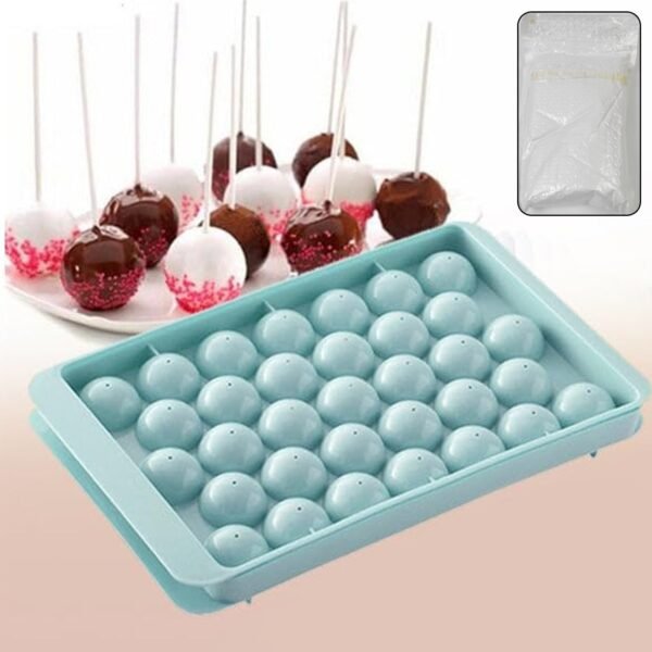 Plastic Round Reusable Ice Cube Ice Ball Mold / Lolli Candy Maker 33 Moulds (16.5Ã—10 Cm / 1 Pc)