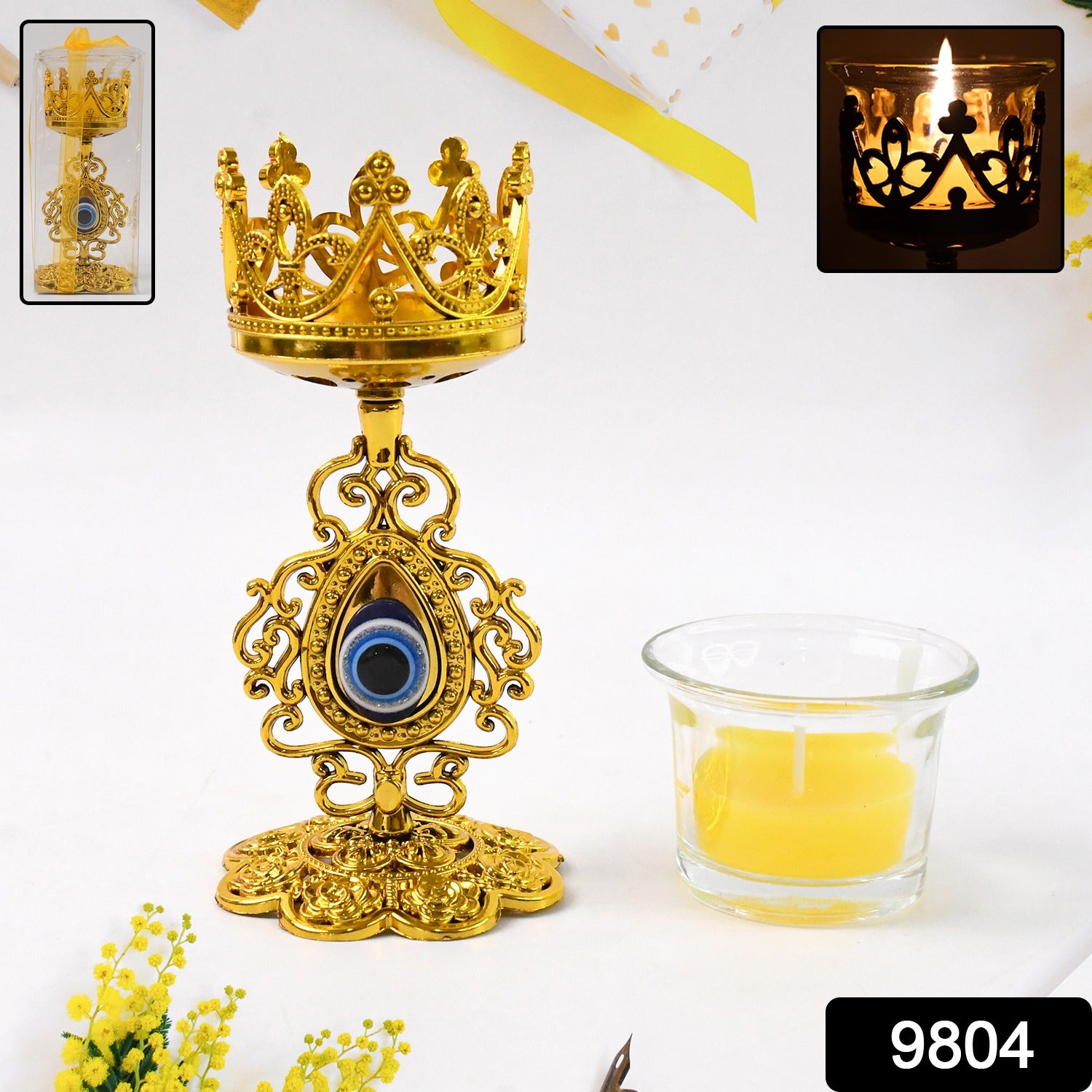 Flower Diwali Candle Holder with Plastic Stand (1 Set) - Shivani Jaswal Flower Diwali Candle Holder with Plastic Stand (1 Set)