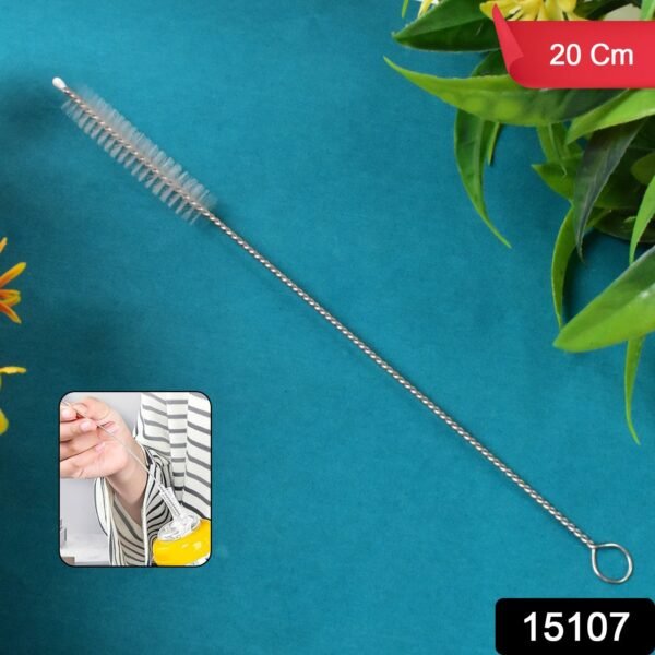 Stainless Steel Straw Cleaning Brush Drinking Pipe (20 Cm / 1 Pc)