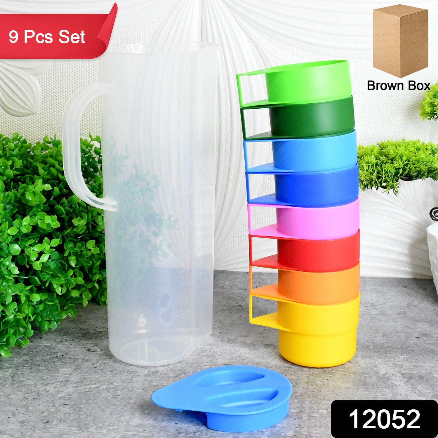 Rainbow Picnic Plastic Pitcher / Jug / Kettle Glass / Cup Set Water Bottle+Cup (9 Pcs Set) - Shivani Jaswal Rainbow Picnic Plastic Pitcher / Jug / Kettle Glass / Cup Set Water Bottle+Cup (9 Pcs Set)