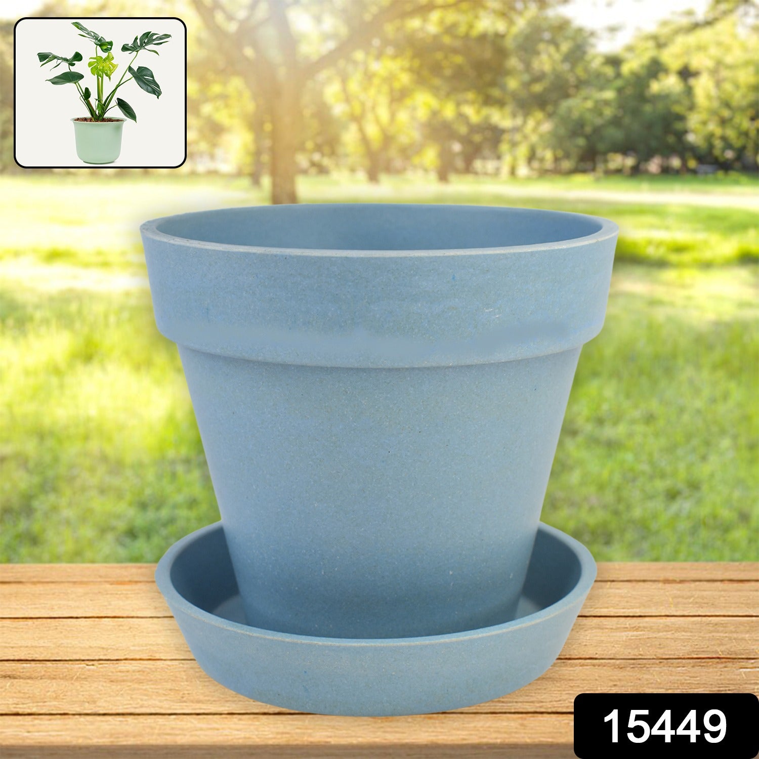 Heavy Plastic Flower pots With Tray (1 Pc) - Shivani Jaswal Heavy Plastic Flower pots With Tray (1 Pc)