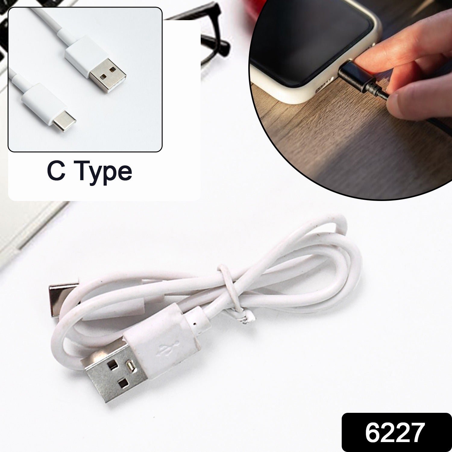 Type C Charging Cable – Universal for Smartphones, Tablets (50cm) - Shivani Jaswal Type C Charging Cable – Universal for Smartphones, Tablets (50cm)
