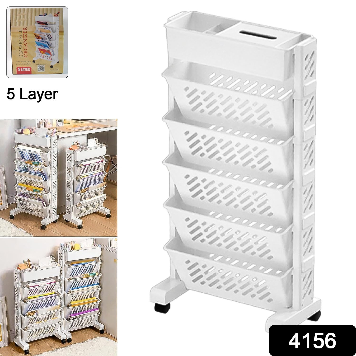 Movable Bookshelf, Large Capacity Rotatable Plastic Rolling Organization Shelf / Rack - Shivani Jaswal Movable Bookshelf, Large Capacity Rotatable Plastic Rolling Organization Shelf / Rack