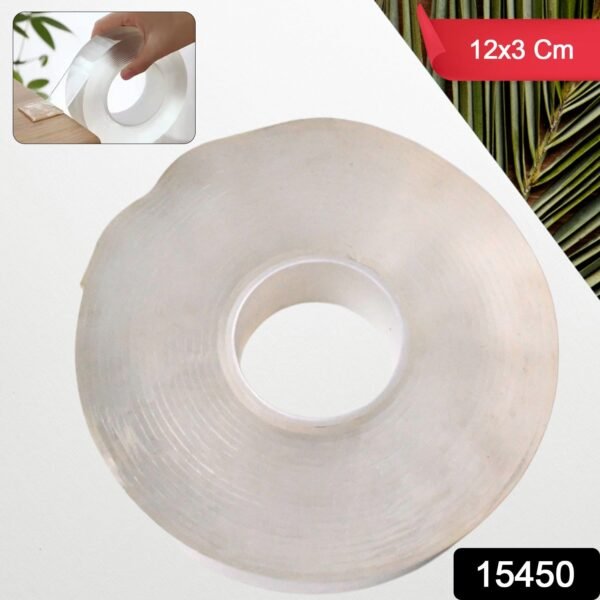 Sticky Double Sided Tape Washable Adhesive Tape Reusable (12Ã—3 Cm / 1 Pc)