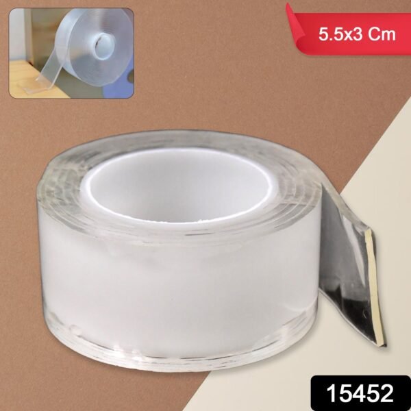 Sticky Double Sided Tape Washable Adhesive Tape Reusable (5.5Ã—3 Cm / 1 Pc)
