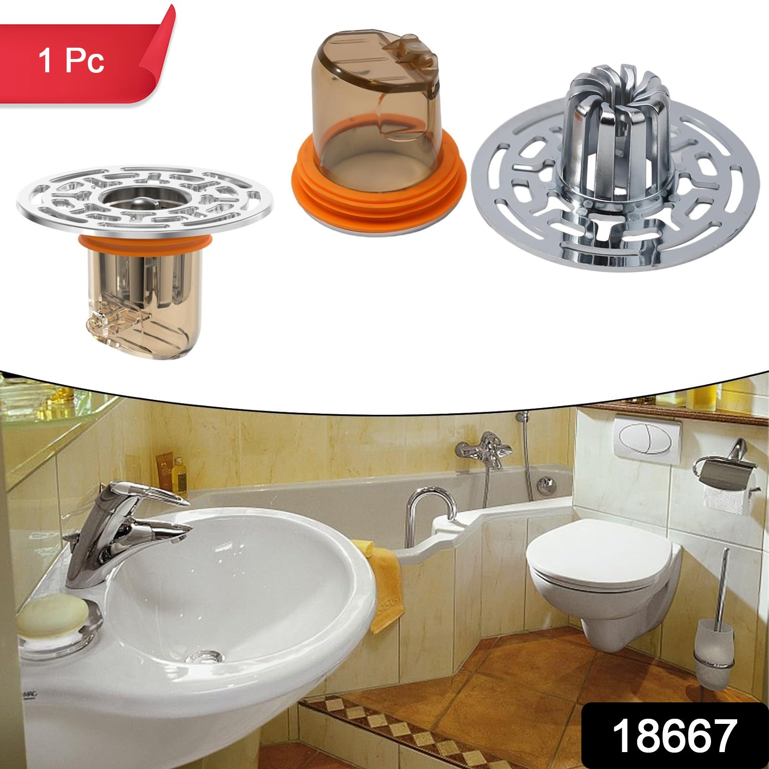 Shower Stopper, Anti-Odour Floor Drain Core with Filter Mesh (1 Pc) - Shivani Jaswal Shower Stopper, Anti-Odour Floor Drain Core with Filter Mesh (1 Pc)