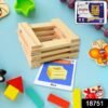 Wooden Pattern Brain Puzzles 20 Pcs Wooden Strips, 40 Pattern Cards (1 Set)