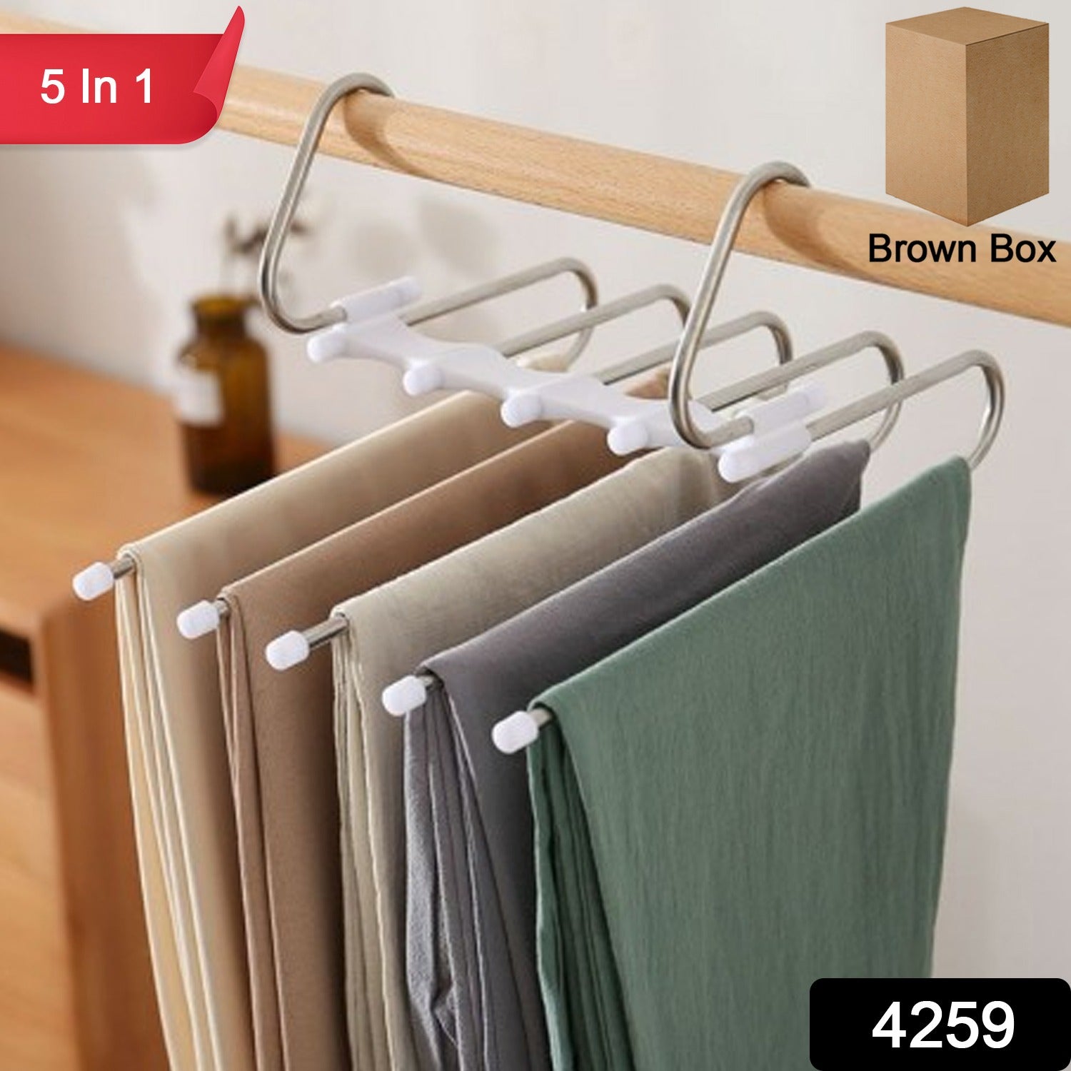 5 in 1 Stainless Steel Foldable Hangers for Clothes Hanging - Shivani Jaswal 5 in 1 Stainless Steel Foldable Hangers for Clothes Hanging