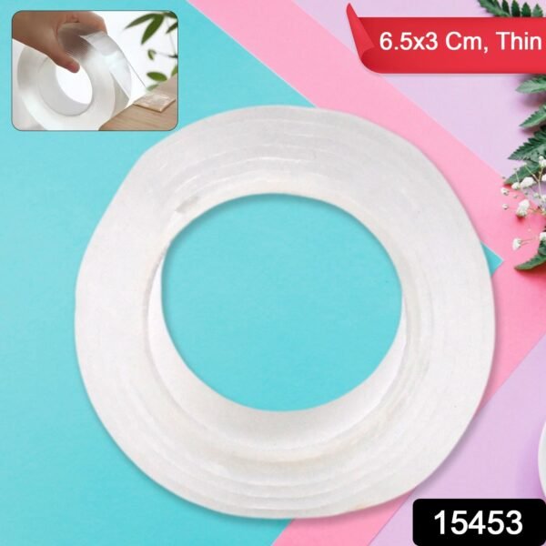 Sticky Double Sided Tape Washable Adhesive Tape Reusable (Thin / 6.5Ã—3 Cm / 1 Pc)