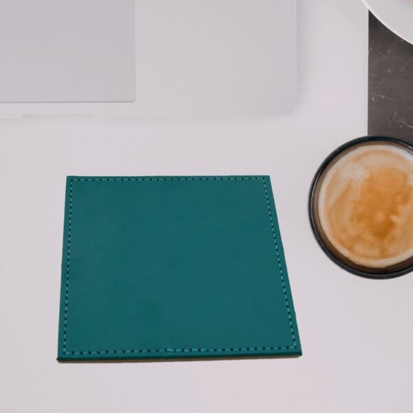 Square Leather Tea Coaster â€“ Durable Dining Table Accessory (1 Pc)