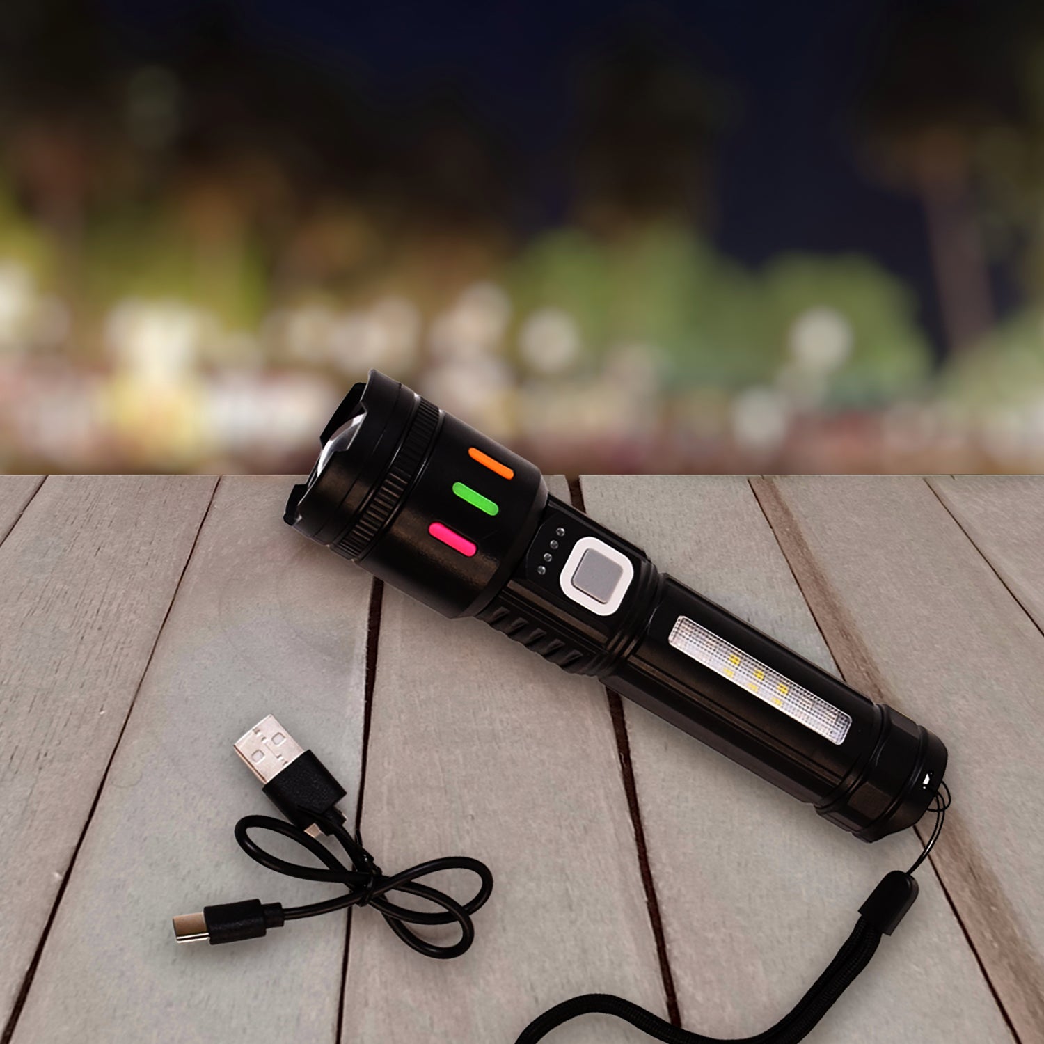 Led Torch High Lumens Fast Charging Flashlight / Torch with Far & Near Zoom (1 Pc) - Shivani Jaswal Led Torch High Lumens Fast Charging Flashlight / Torch with Far & Near Zoom (1 Pc)