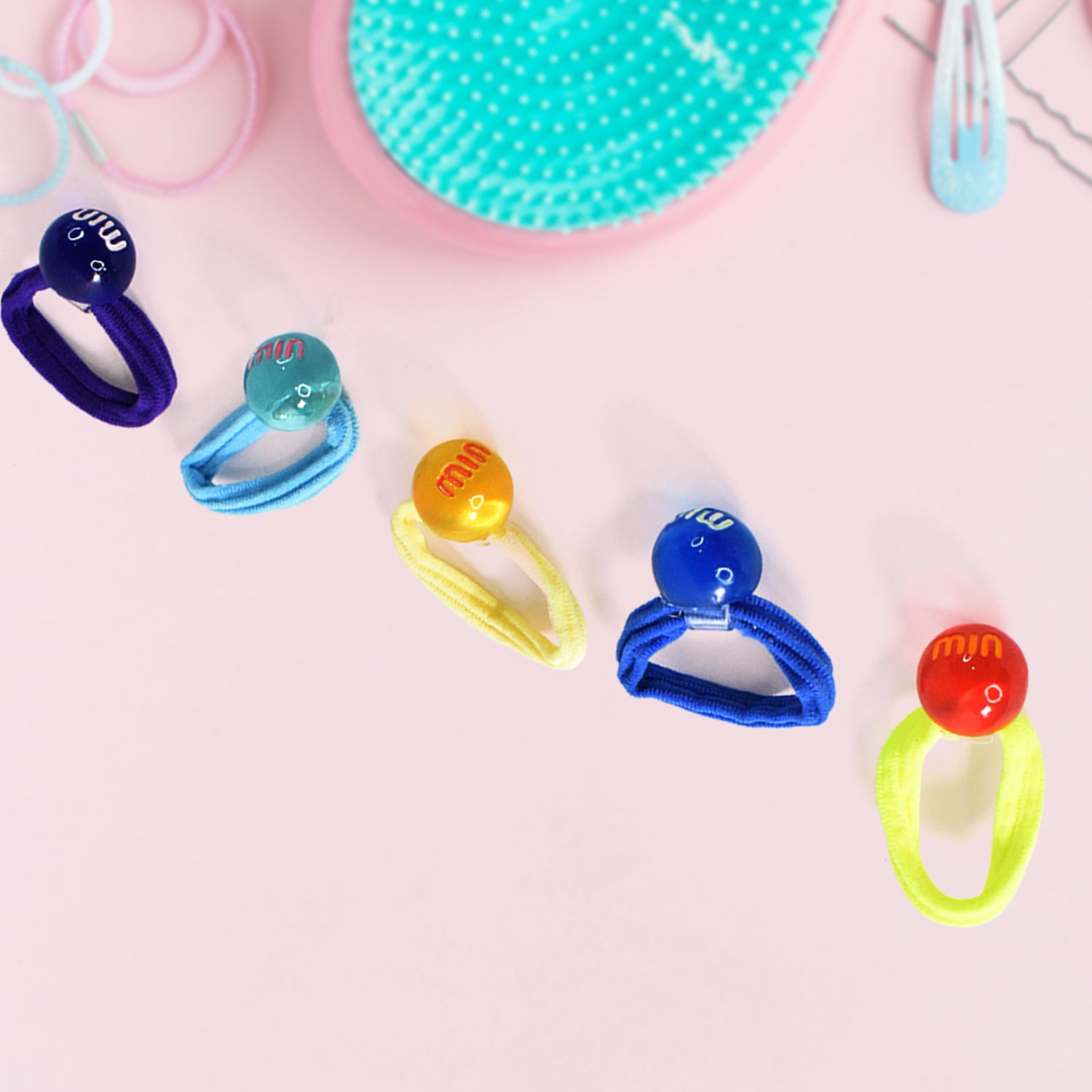 Small Ball Elastic Hairbands (Pack of 5 / Multicolour) - Shivani Jaswal Small Ball Elastic Hairbands (Pack of 5 / Multicolour)