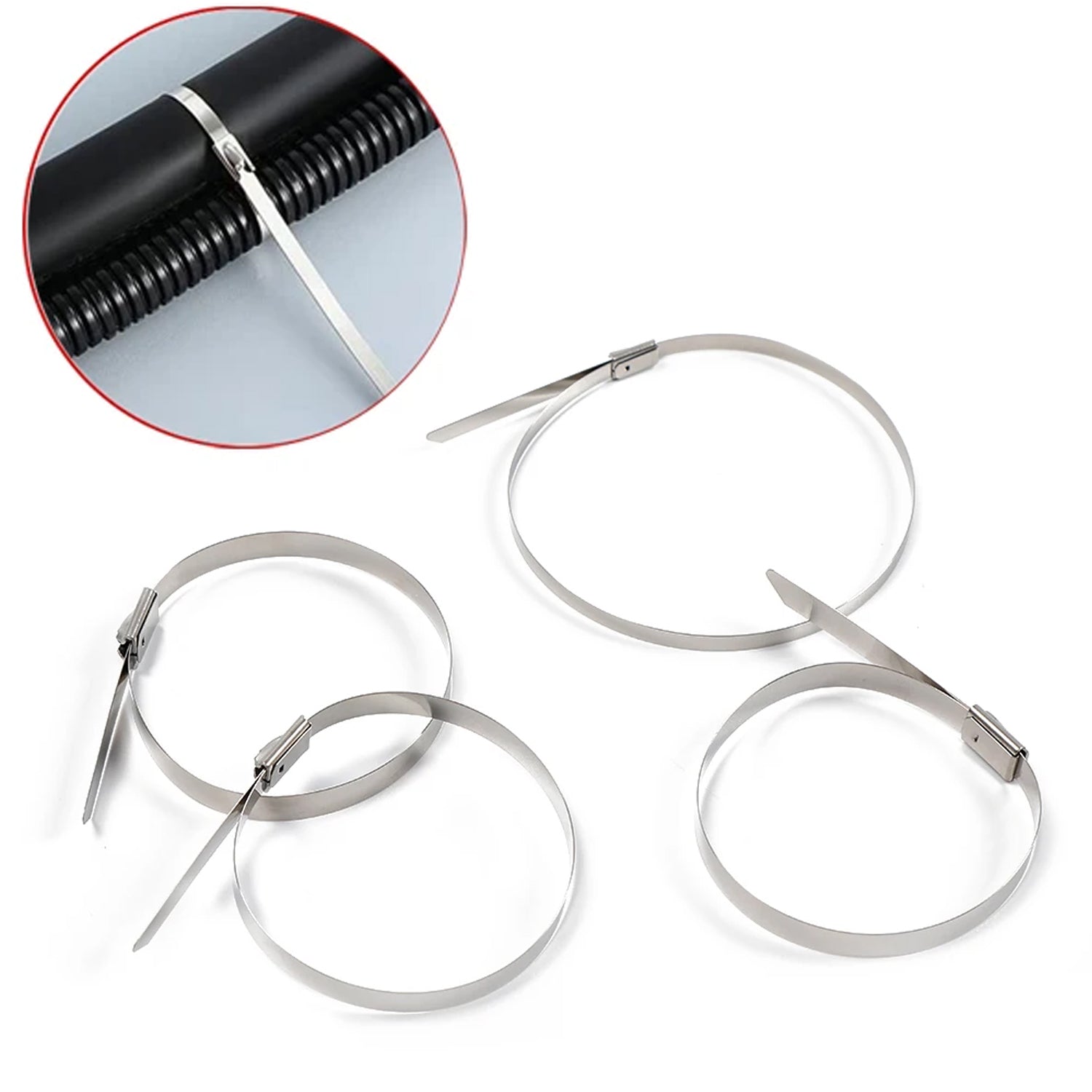 Multipurpose Stainless Steel Cable TIE (10 pcs Set / 4.6x200MM) - Shivani Jaswal Multipurpose Stainless Steel Cable TIE (10 pcs Set / 4.6x200MM)