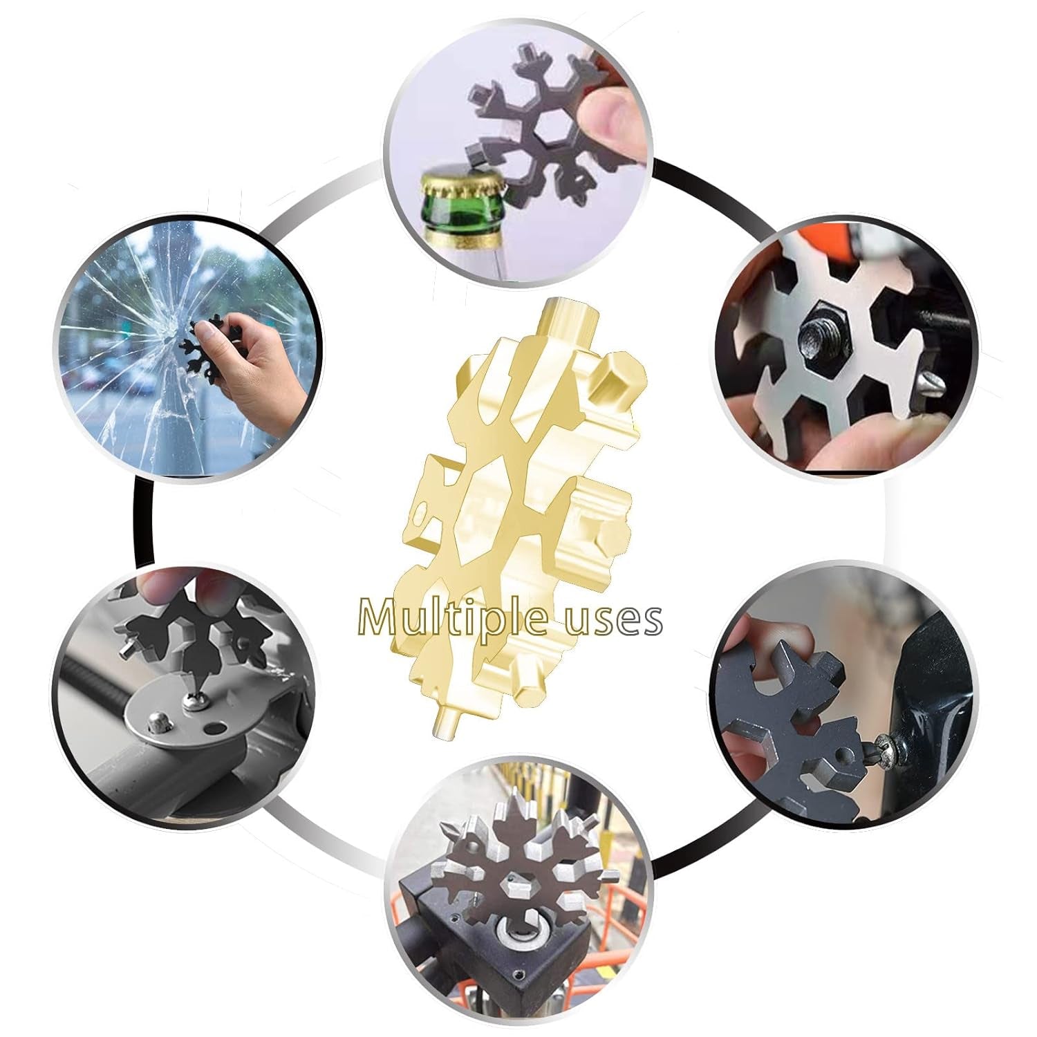18-in-1 Snowflake Multi-Tool – Portable Bottle Opener, Screwdriver & Wrench - Shivani Jaswal 18-in-1 Snowflake Multi-Tool – Portable Bottle Opener, Screwdriver & Wrench