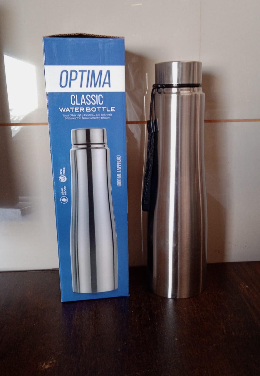 Stainless Steel Double Wall Vacuum-Insulated Drink Water Bottle (1000 ML) - Shivani Jaswal Stainless Steel Double Wall Vacuum-Insulated Drink Water Bottle (1000 ML)