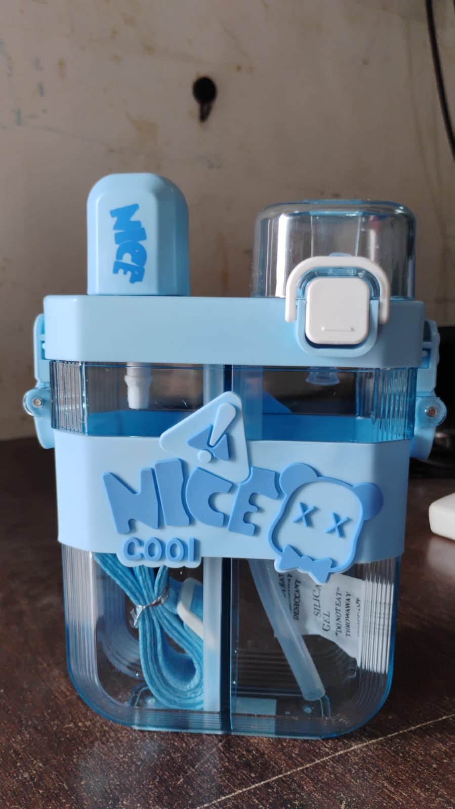 2in1 Dual Compartment Water Bottle with Straw and Adjustable Shoulder Straps (1 Pc / Multi color) - Shivani Jaswal 2in1 Dual Compartment Water Bottle with Straw and Adjustable Shoulder Straps (1 Pc / Multi color)