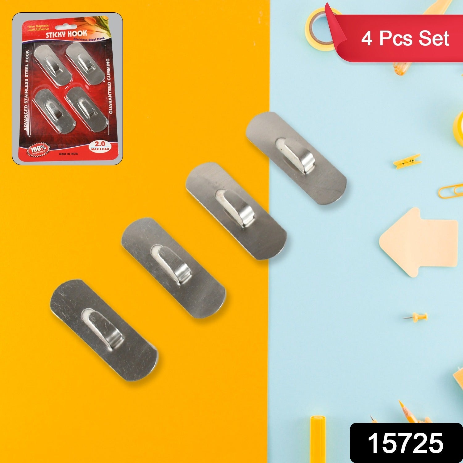 Self- Adhesive Hooks, Heavy Duty Wall Hooks Hangers Stainless Steel Waterproof Sticky Hooks for Hanging Robe Coat Towel Kitchen Bathroom and. - Shivani Jaswal Self- Adhesive Hooks, Heavy Duty Wall Hooks Hangers Stainless Steel Waterproof Sticky Hooks for Hanging Robe Coat Towel Kitchen Bathroom and.