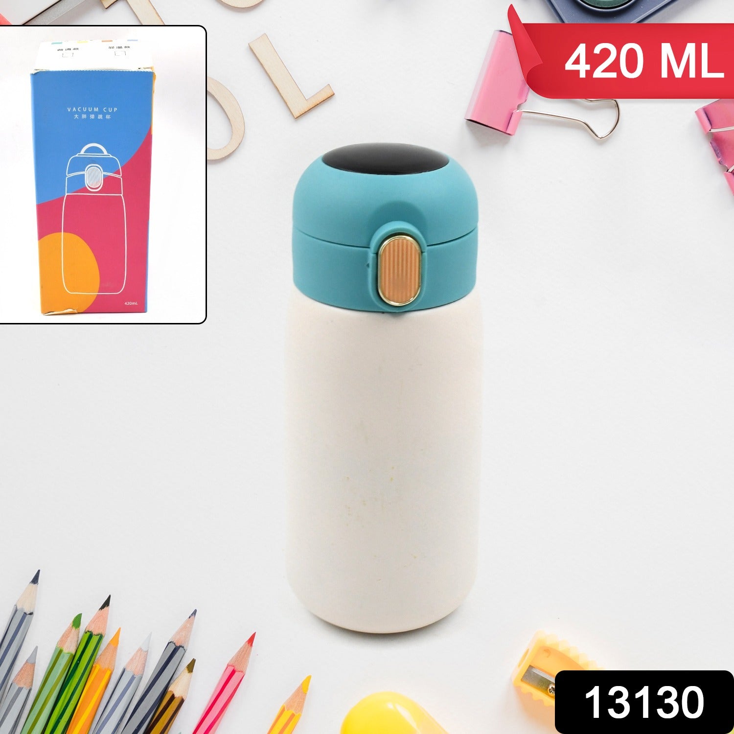 Smart Vacuum Insulated Water Bottle with LED Temperature Display (420 ML / Mix Design & Color) - Shivani Jaswal Smart Vacuum Insulated Water Bottle with LED Temperature Display (420 ML / Mix Design & Color)