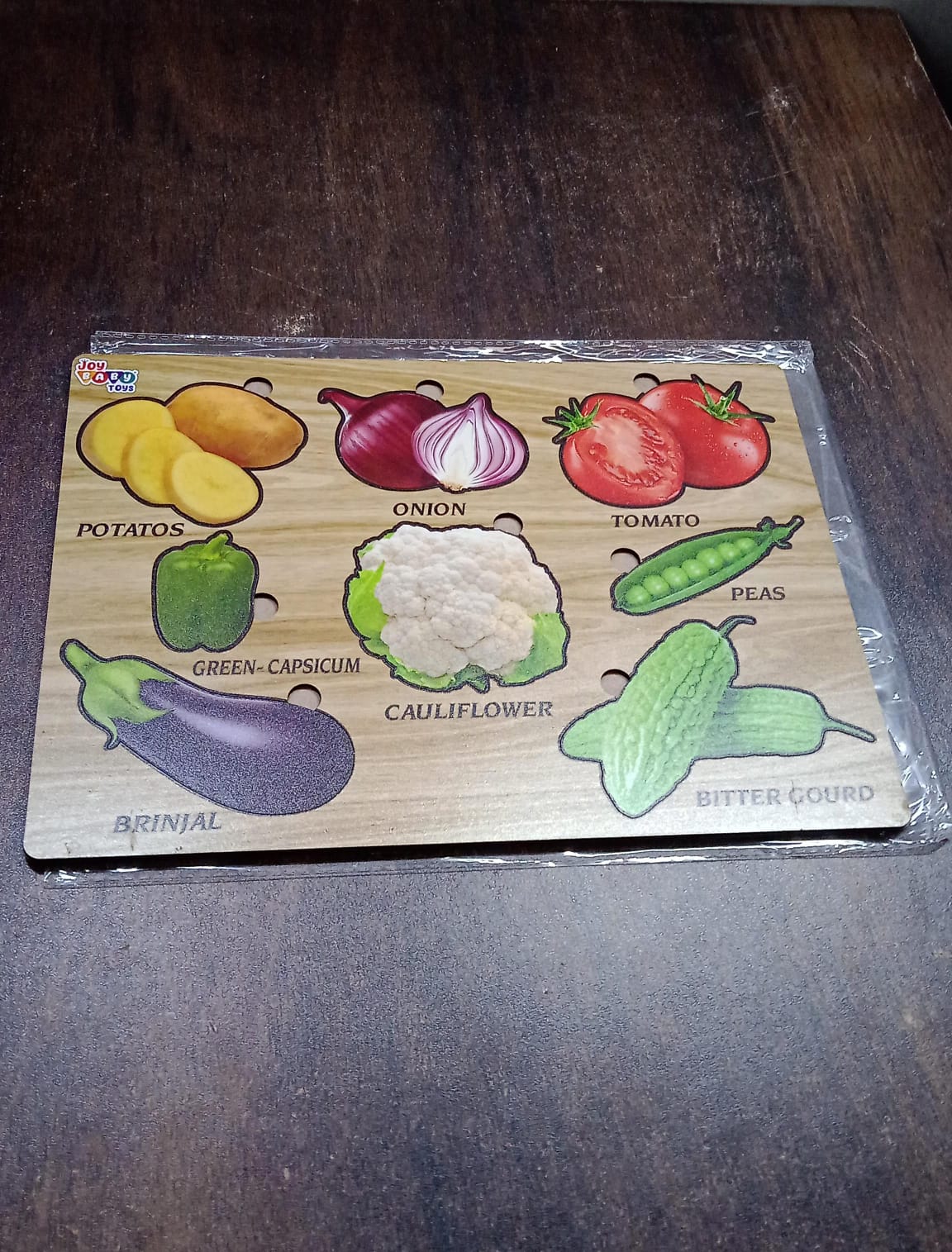 Wooden Vegetable Puzzle Learning Educational Board (1 Set / 28×20 Cm) - Shivani Jaswal Wooden Vegetable Puzzle Learning Educational Board (1 Set / 28×20 Cm)