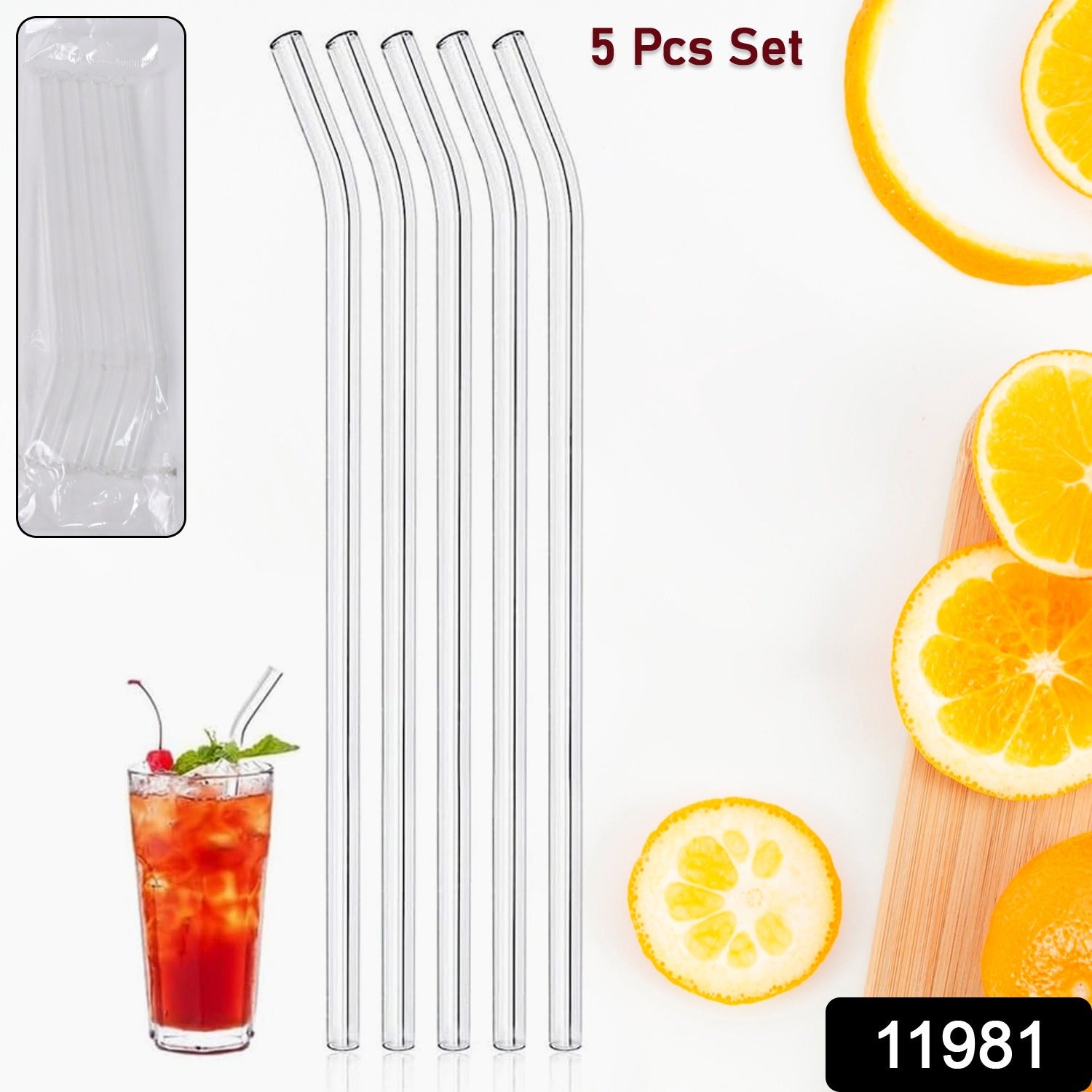 Reusable Glass Straws Clear Glass Drinking Straw 5Pc - Shivani Jaswal Reusable Glass Straws Clear Glass Drinking Straw 5Pc