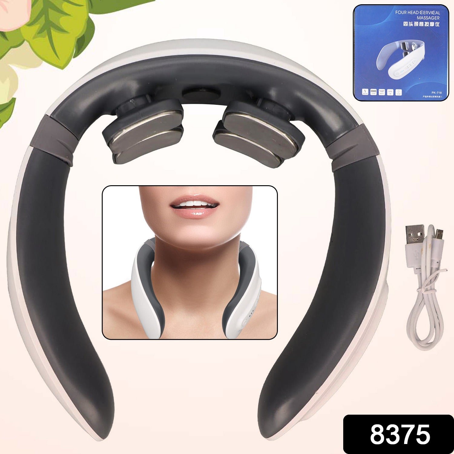 4 Heads Smart Electric Neck and Back Pulse Massager (1 Pc) - Shivani Jaswal 4 Heads Smart Electric Neck and Back Pulse Massager (1 Pc)
