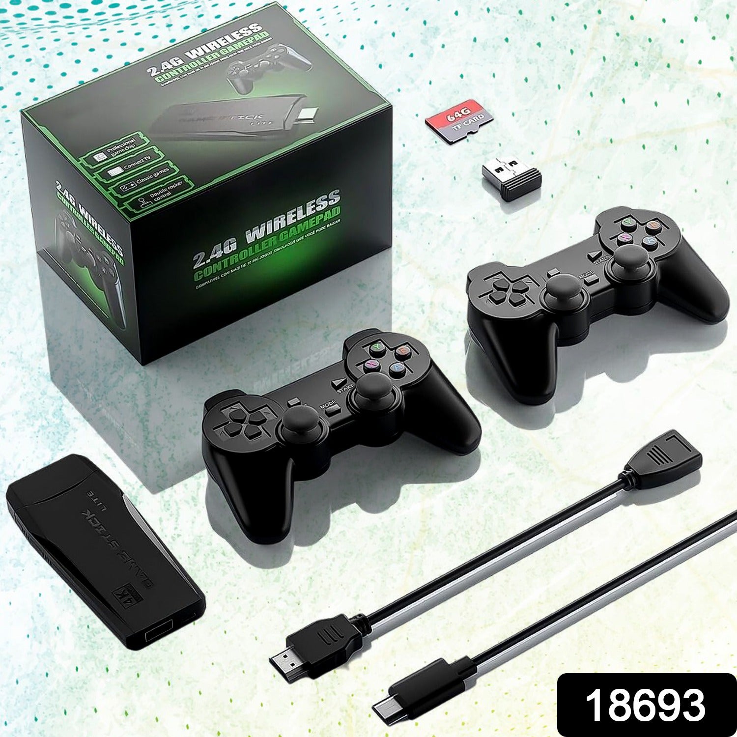 Wireless Controller Gamepad with 10,000+ Games, 4k Ultra HD Game Sticks Output, and 2.4GHz Wireless Controller Video Games with 64gb Memory Card (1 Set) - Shivani Jaswal Wireless Controller Gamepad with 10,000+ Games, 4k Ultra HD Game Sticks Output, and 2.4GHz Wireless Controller Video Games with 64gb Memory Card (1 Set)