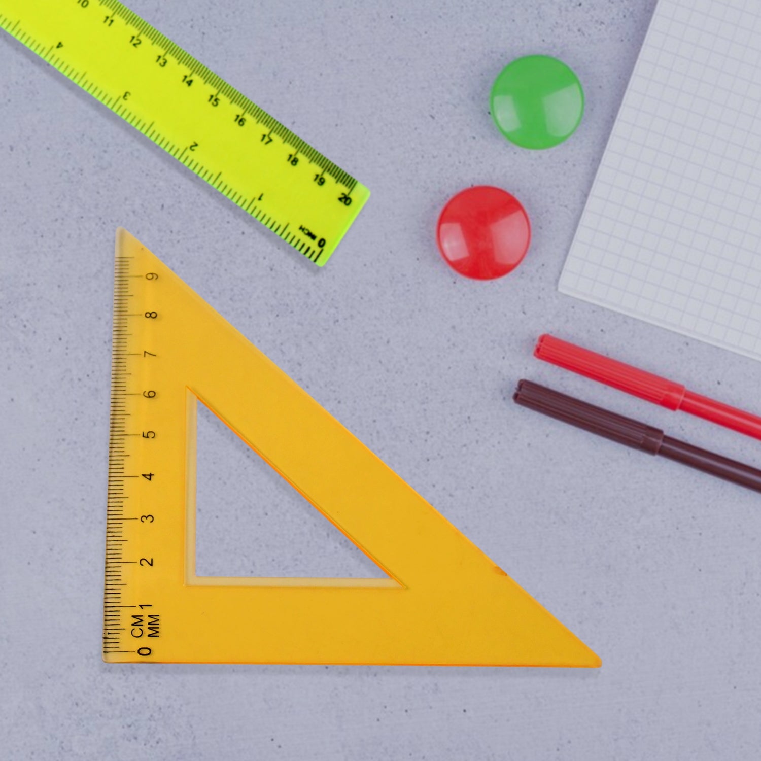 4-Piece Geometry Set, Triangle Ruler Protractor Straight Ruler - Shivani Jaswal 4-Piece Geometry Set, Triangle Ruler Protractor Straight Ruler