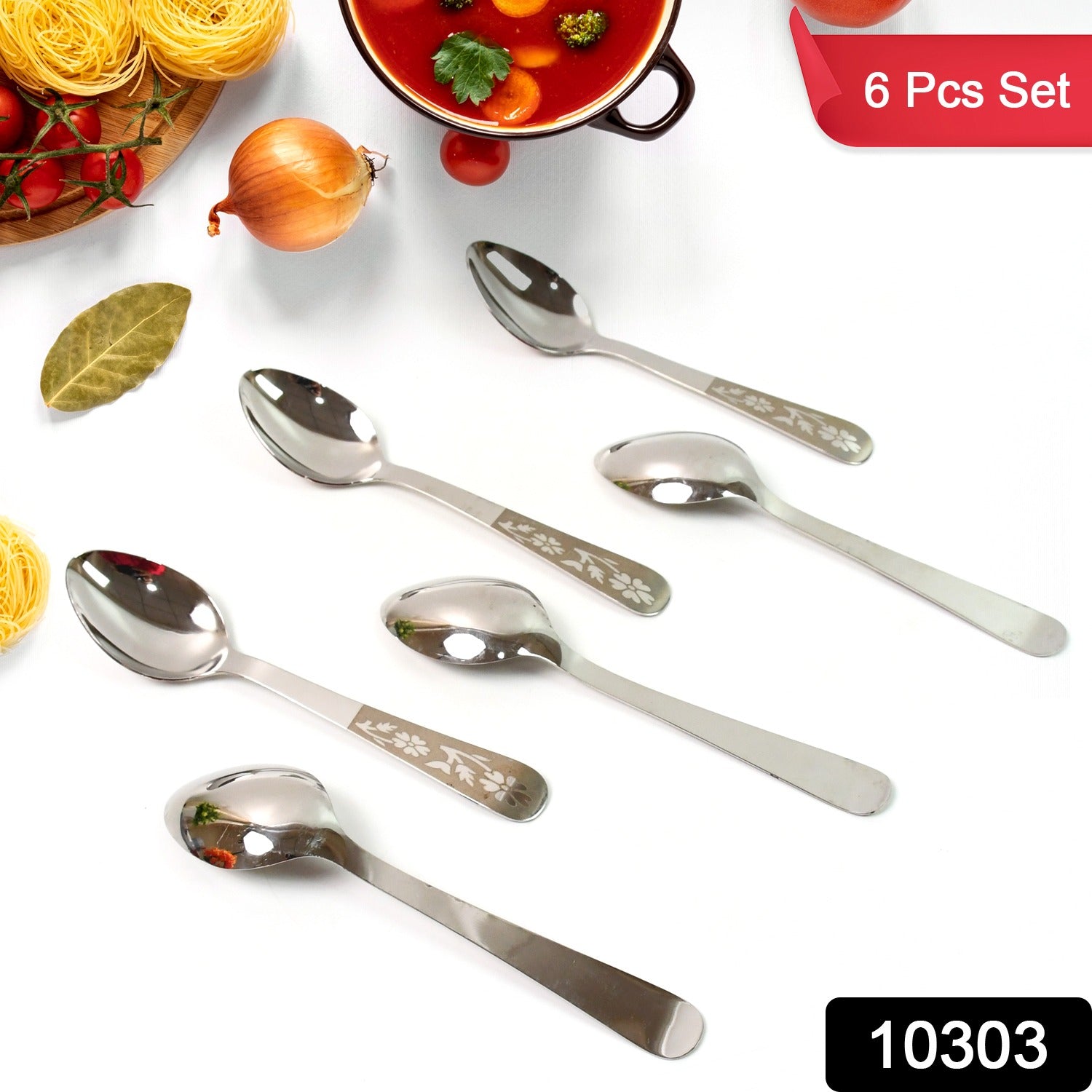 Stainless Steel Table Spoons Set of 6 - Shivani Jaswal Stainless Steel Table Spoons Set of 6