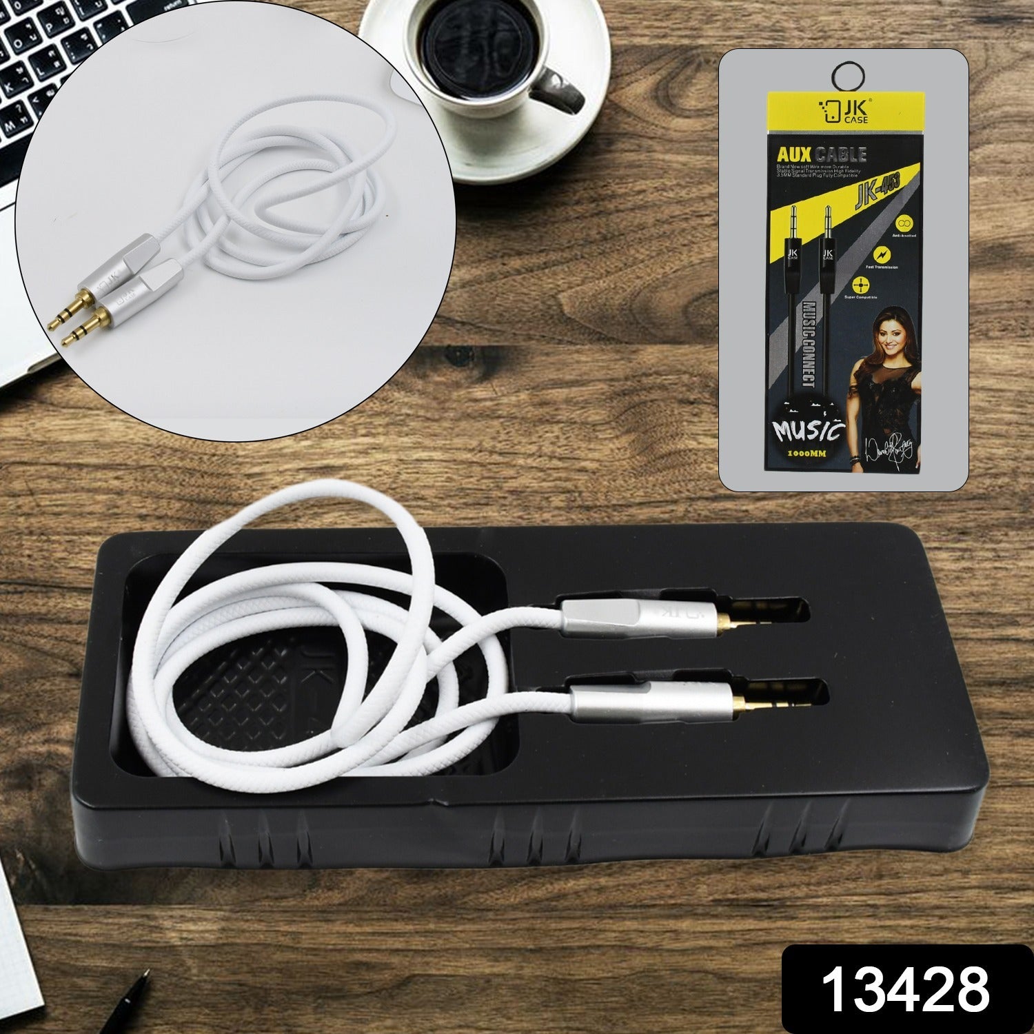 JK Aux Cable for Mobile and Tablet Home / Car Stereos & More (1 Pc / 1000MM) - Shivani Jaswal JK Aux Cable for Mobile and Tablet Home / Car Stereos & More (1 Pc / 1000MM)
