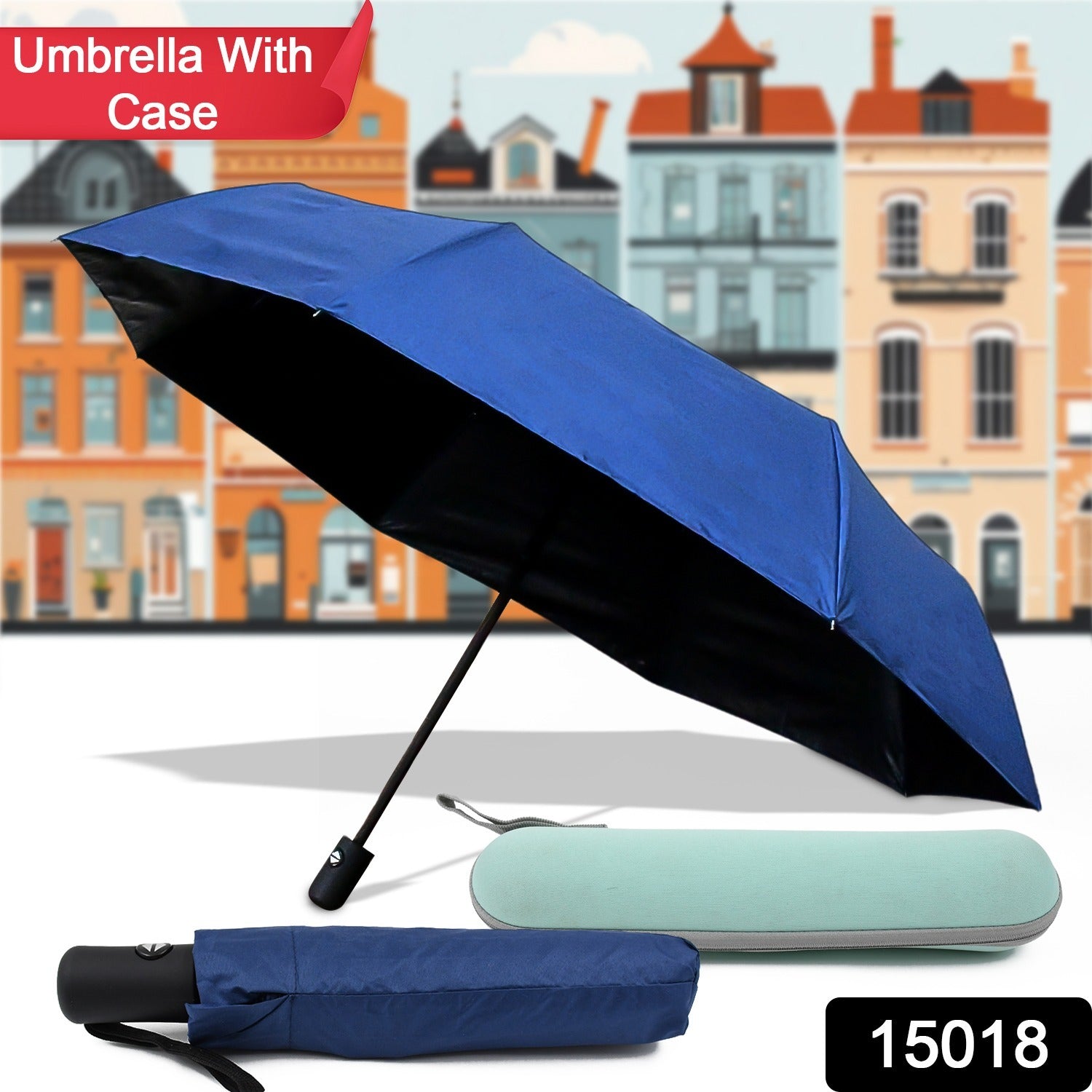 2-Fold Manual Open Umbrella (Umbrella With Case / 1 Set / Mix Color) - Shivani Jaswal 2-Fold Manual Open Umbrella (Umbrella With Case / 1 Set / Mix Color)