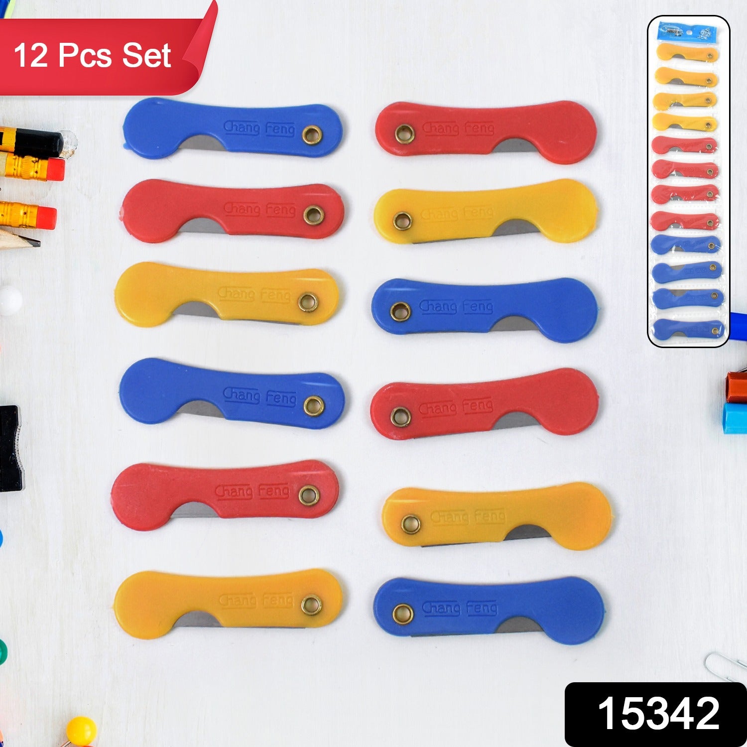 Multicolour Mini Paper Cutter Knife Pencil Knife (Pack of 12) - Shivani Jaswal Multicolour Mini Paper Cutter Knife Pencil Knife (Pack of 12)