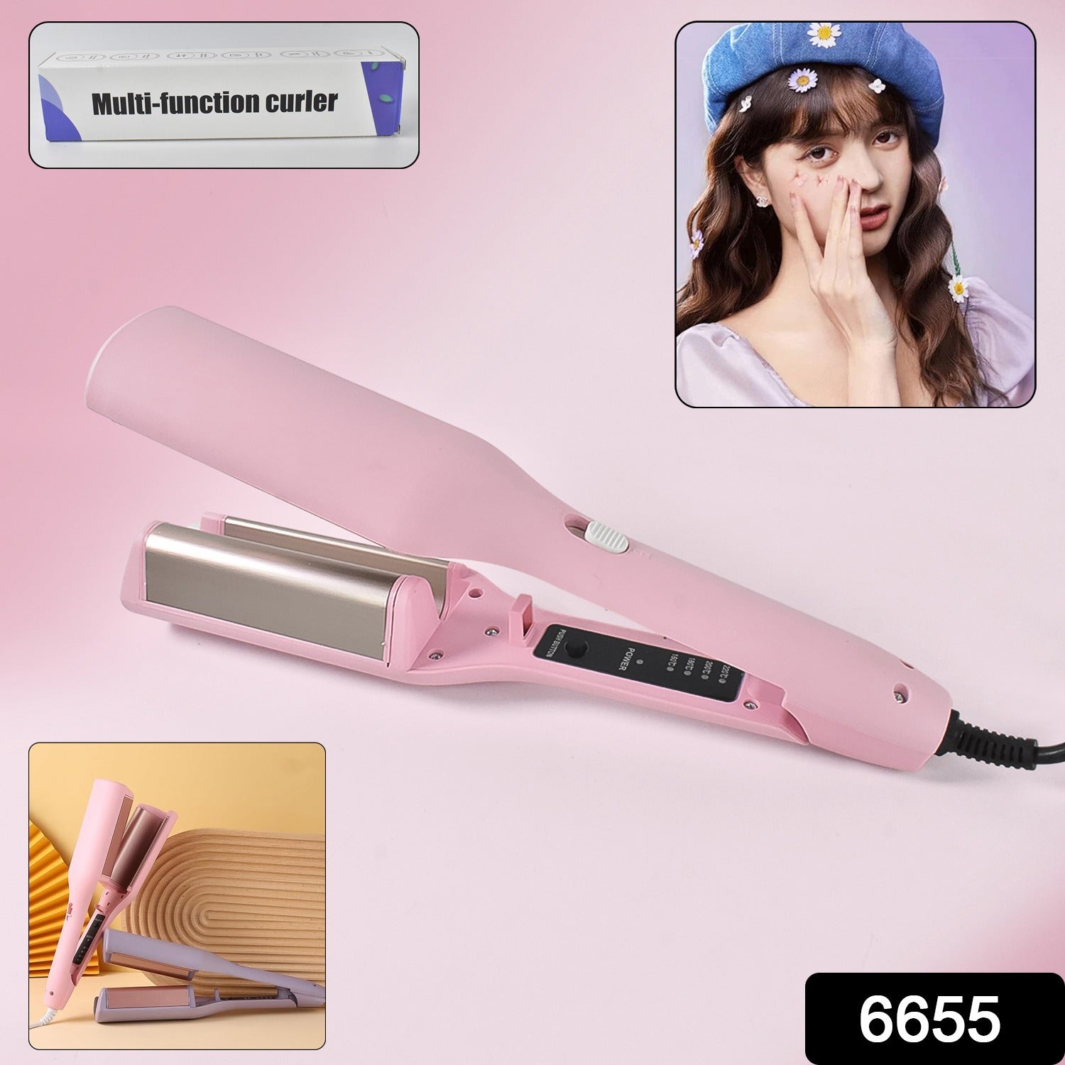 Multi function curler Wave Iron Curling Iron with Adjustable Temperature (1 Pc) - Shivani Jaswal Multi function curler Wave Iron Curling Iron with Adjustable Temperature (1 Pc)
