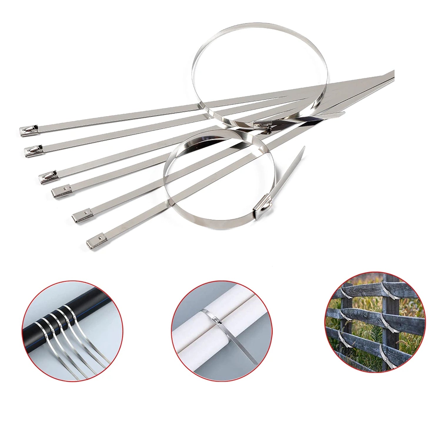 Multipurpose Stainless Steel Cable TIE (10 pcs Set / 4.6x200MM) - Shivani Jaswal Multipurpose Stainless Steel Cable TIE (10 pcs Set / 4.6x200MM)