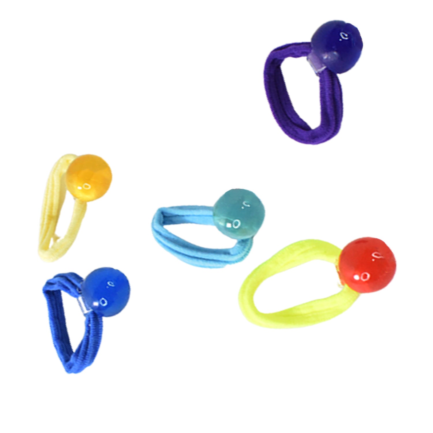Small Ball Elastic Hairbands (Pack of 5 / Multicolour) - Shivani Jaswal Small Ball Elastic Hairbands (Pack of 5 / Multicolour)