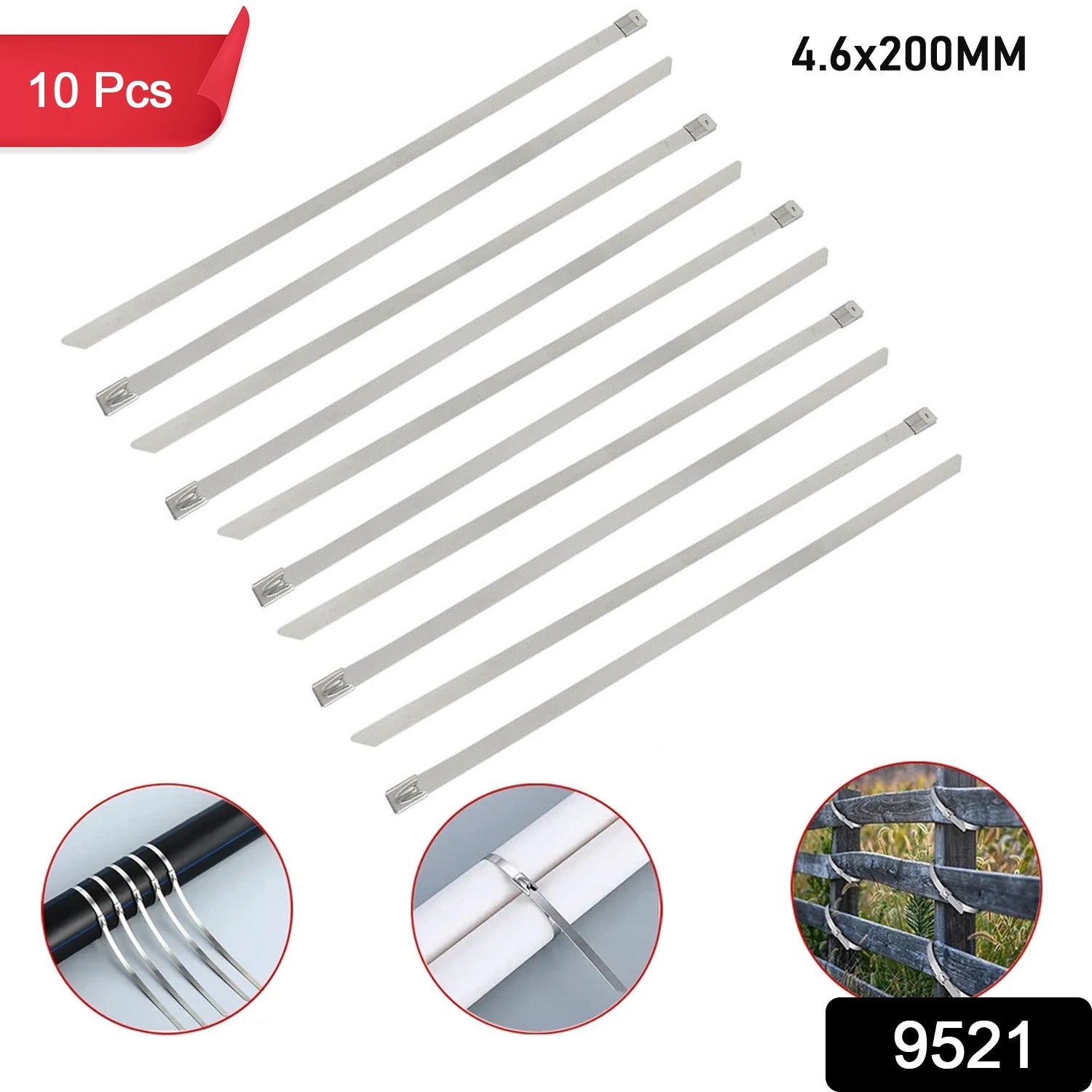 Multipurpose Stainless Steel Cable TIE (10 pcs Set / 4.6x200MM) - Shivani Jaswal Multipurpose Stainless Steel Cable TIE (10 pcs Set / 4.6x200MM)