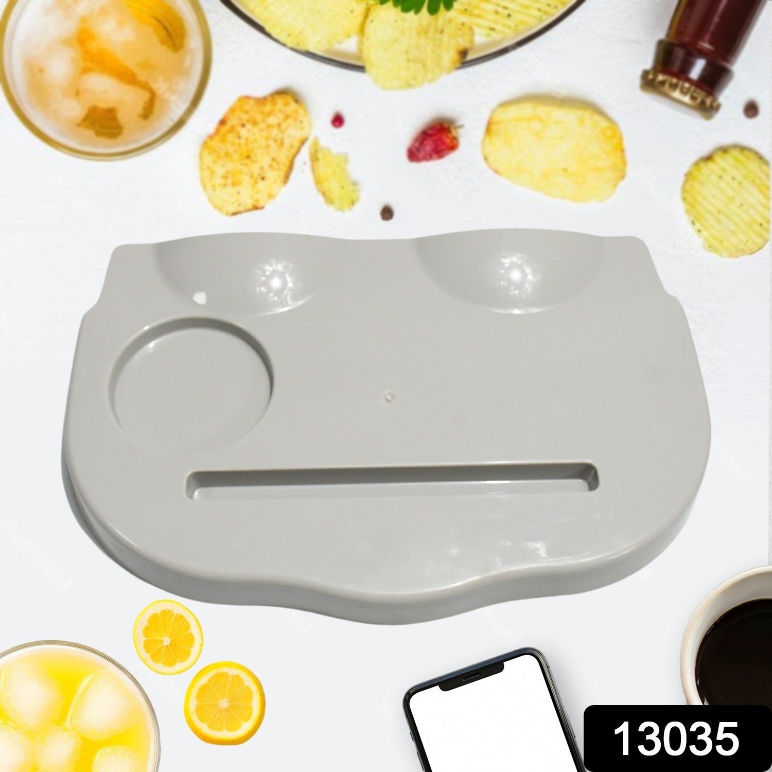 Snack Caddy Tray with a Drink Cup Holder, The Ultimate Movie Night - Shivani Jaswal Snack Caddy Tray with a Drink Cup Holder, The Ultimate Movie Night