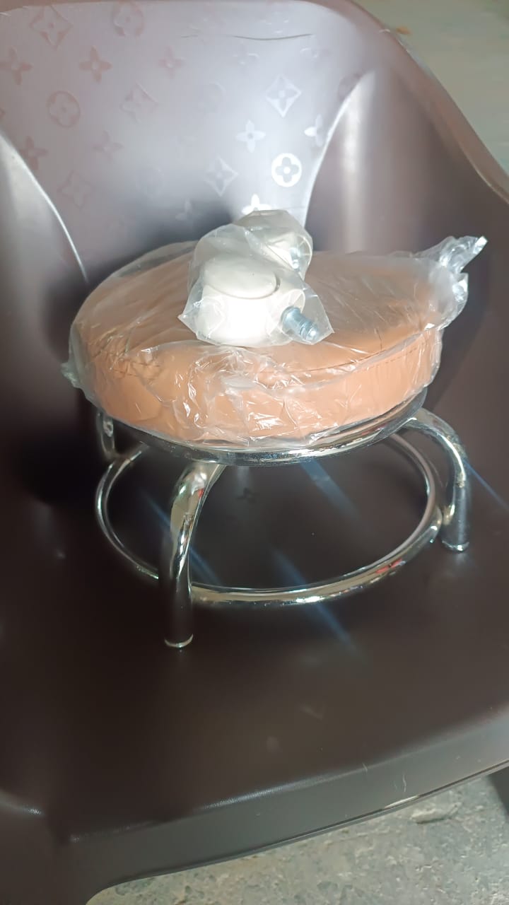 Heavy Duty Steel Base Round Rolling Stool with Wheels Pedicure Stool (1 pc) - Shivani Jaswal Heavy Duty Steel Base Round Rolling Stool with Wheels Pedicure Stool (1 pc)