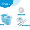 Plastic Spinner Bucket Mop 360 Degree Self Spin Wringing with 2 Absorbers for Home and Office Floor Cleaning Mops Set