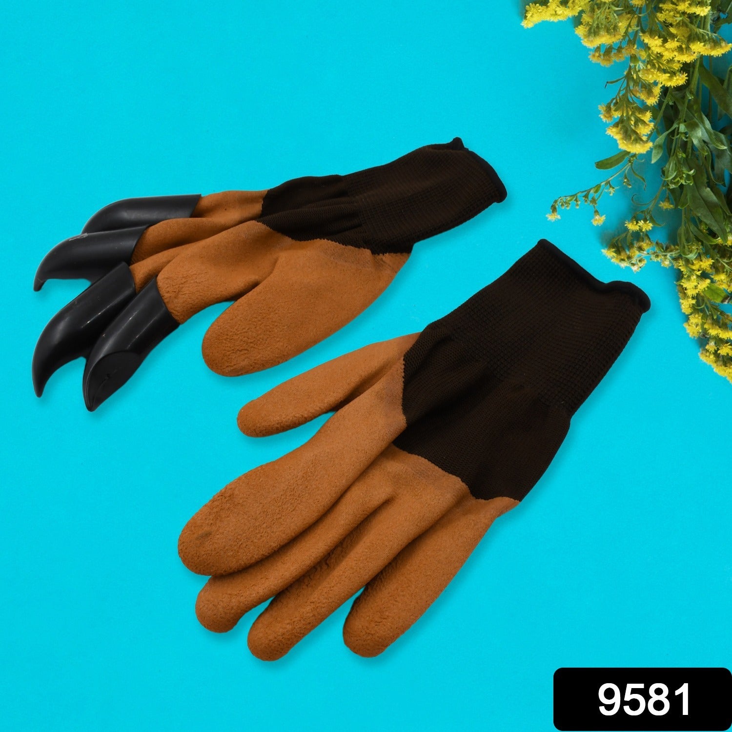 Garden Farming Gloves With Hand Fingertips & Plastic Claws (1 Pair) - Shivani Jaswal Garden Farming Gloves With Hand Fingertips & Plastic Claws (1 Pair)