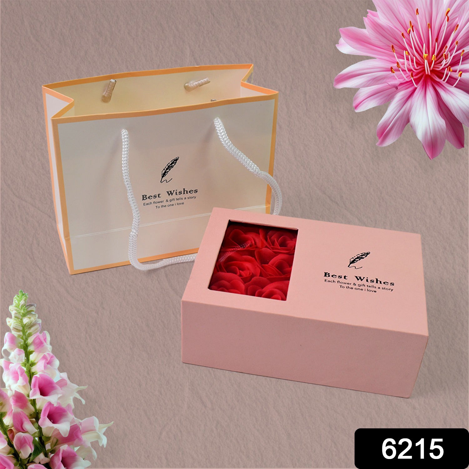 Jewellery Gift Box with Lids & Roses Packaging Box with 6 Roses (1 Set) - Shivani Jaswal Jewellery Gift Box with Lids & Roses Packaging Box with 6 Roses (1 Set)