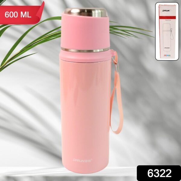 Stainless Steel Vacuum Insulated Water Bottle WIth Straw (550ml)