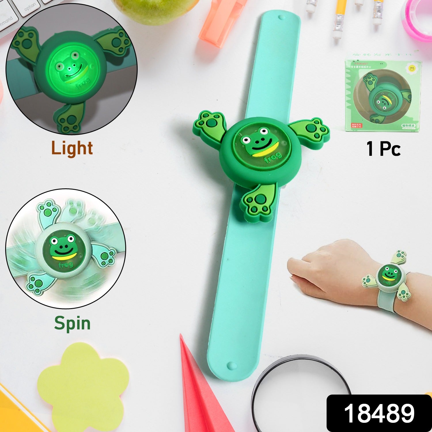 LED Light & Spinning Slap Kids Cartoon Bracelet Wrist Band (1 Pc / Mix Design) - Shivani Jaswal LED Light & Spinning Slap Kids Cartoon Bracelet Wrist Band (1 Pc / Mix Design)