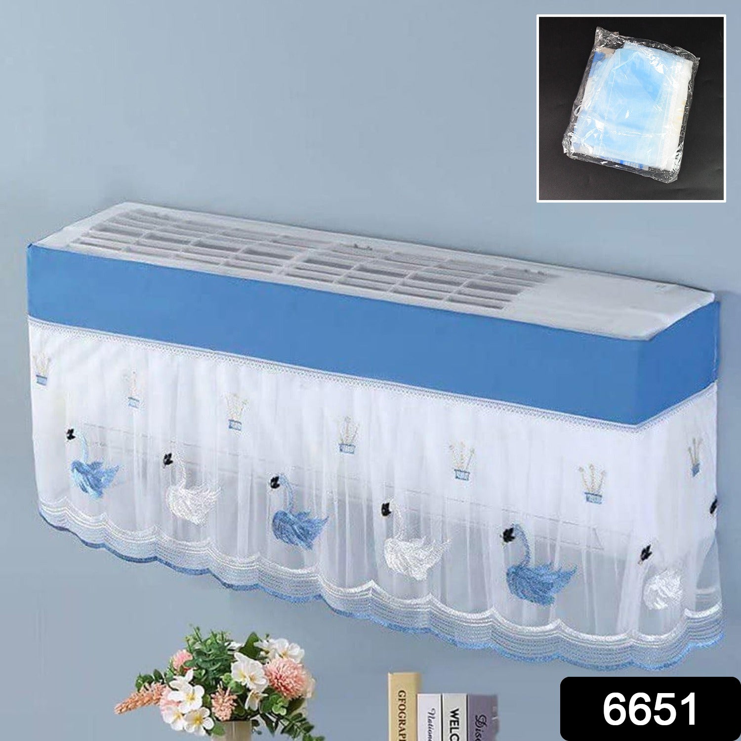 Ac Cover Air Conditioning Dust Cover Folding Designer (Approx 1 Ton / 1 Pc / ac curtain / Mix Design) - Shivani Jaswal Ac Cover Air Conditioning Dust Cover Folding Designer (Approx 1 Ton / 1 Pc / ac curtain / Mix Design)
