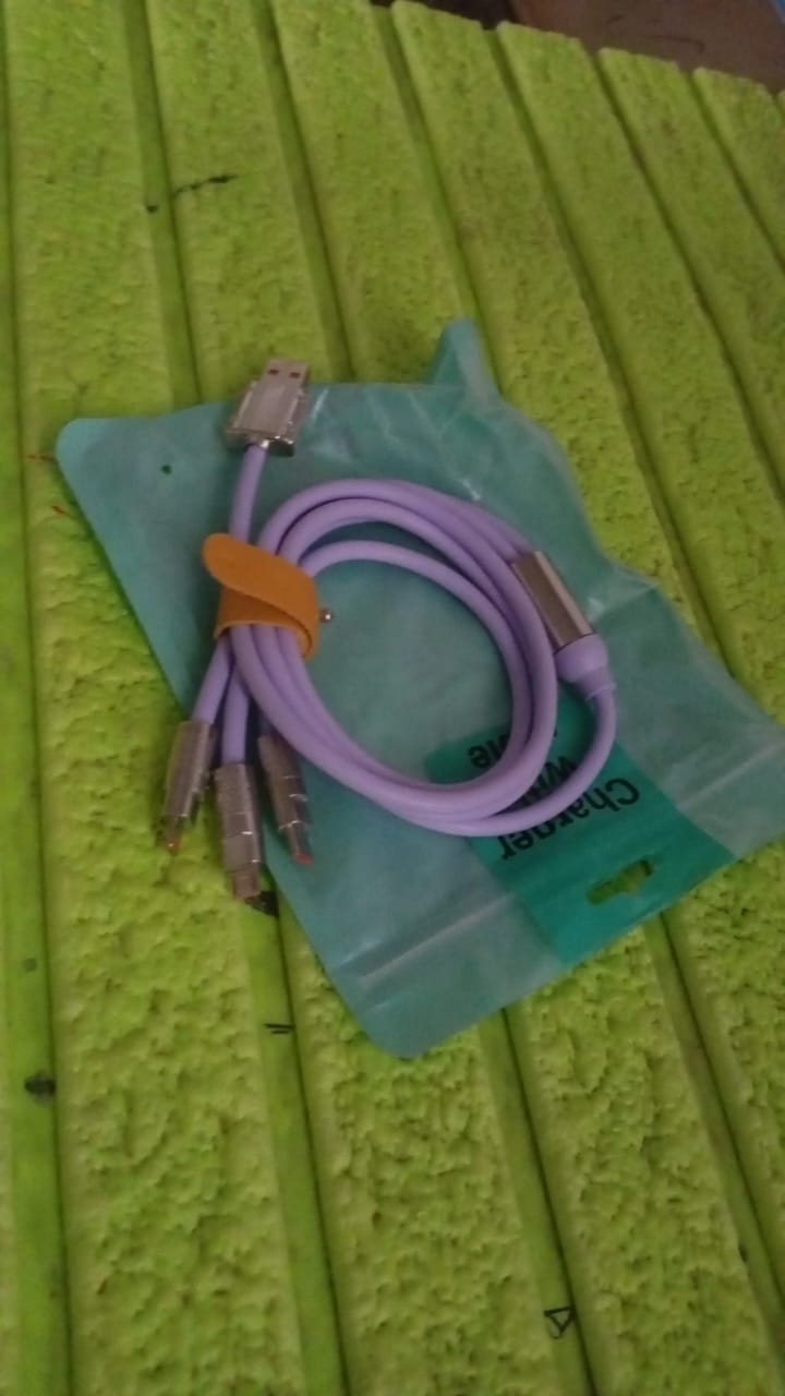 3 in 1 Multi Super Fast Charging Cable (1 Pc) - Shivani Jaswal 3 in 1 Multi Super Fast Charging Cable (1 Pc)