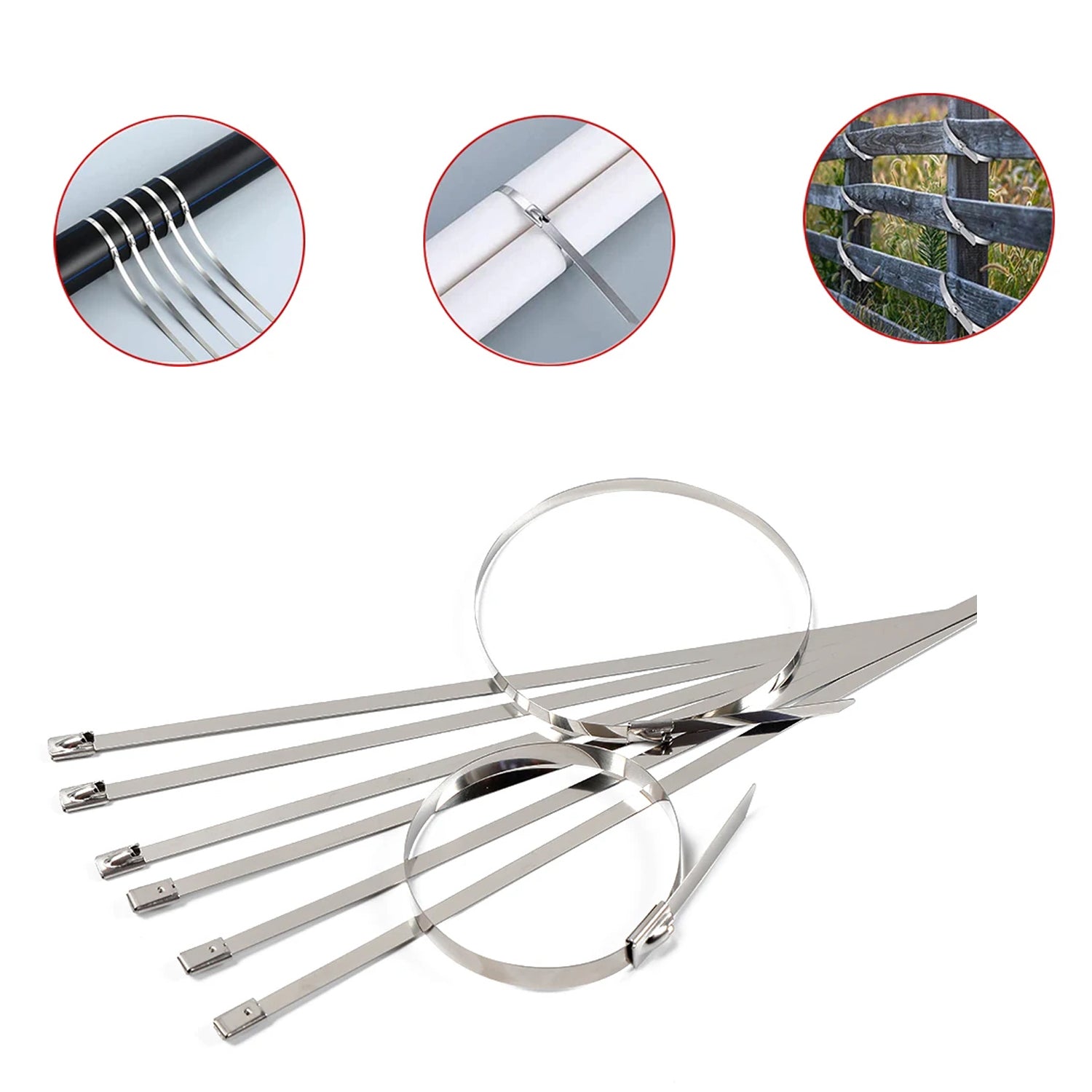 Multipurpose Stainless Steel Cable TIE (10 pcs Set / 4.6x200MM) - Shivani Jaswal Multipurpose Stainless Steel Cable TIE (10 pcs Set / 4.6x200MM)
