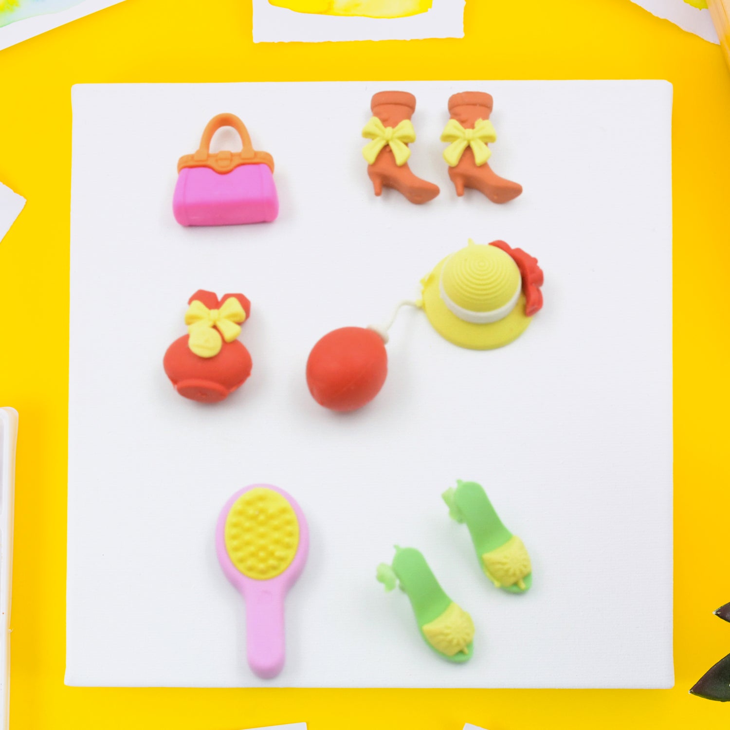 Fancy & Stylish Mini Erasers for Kids (9 Pc Set) - Fun Designs, Party Favors - Shivani Jaswal Fancy & Stylish Mini Erasers for Kids (9 Pc Set) - Fun Designs, Party Favors